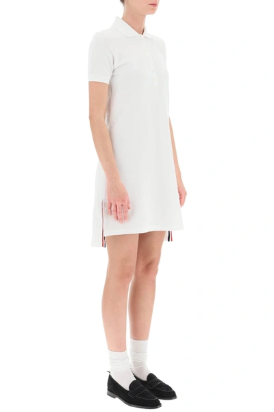 Shop Thom Browne Cotton Piquet Polo Dress With Tricolored Detail