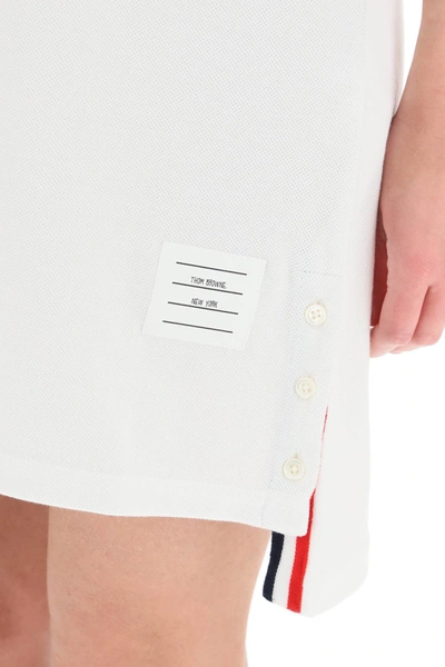 Shop Thom Browne Cotton Piquet Polo Dress With Tricolored Detail