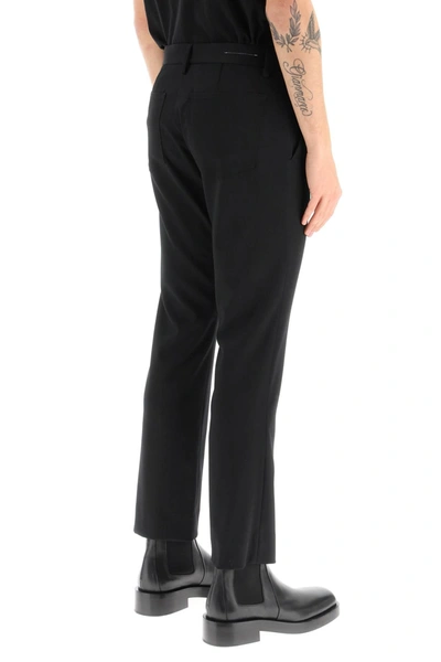 Shop Mm6 Maison Margiela Stretch Wool Blend Tailored Trousers