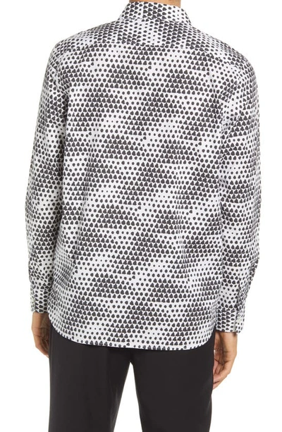 Shop Ted Baker Hudson Geo Tile Long Sleeve Button-up Shirt In White