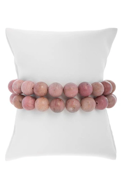 Shop Saachi Set Of 2 Eternity Stretch Bracelets In Pink