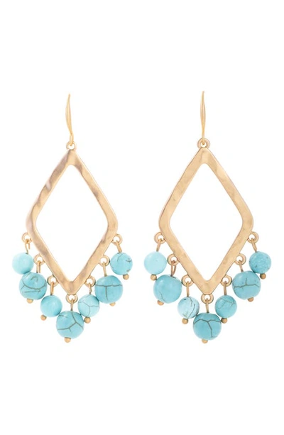 Saachi Eternity Natural Stone Dangle Earrings In Turquoise