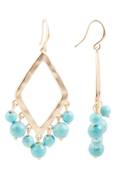 Saachi Eternity Natural Stone Dangle Earrings In Turquoise