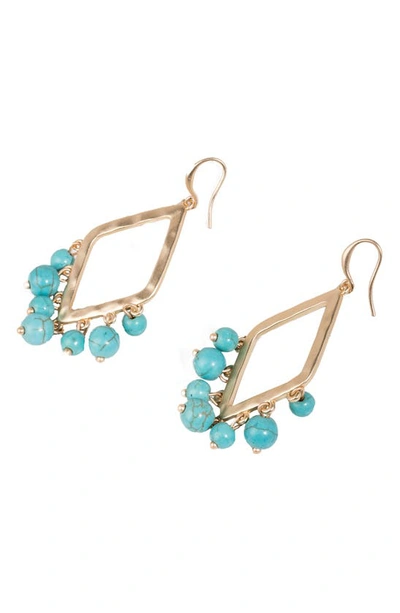 Saachi Eternity Natural Stone Dangle Earrings In Turquoise
