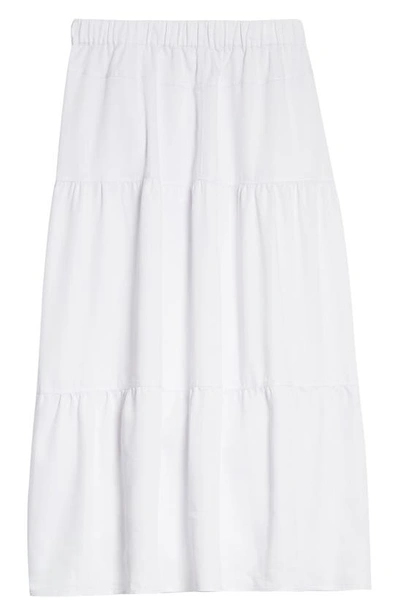 Standards & Practices Denim Maxi Peasant Skirt In Off White