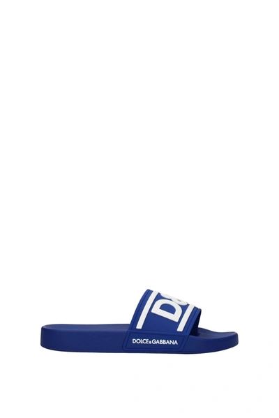 Shop Dolce & Gabbana Slippers And Clogs Rubber Blue White