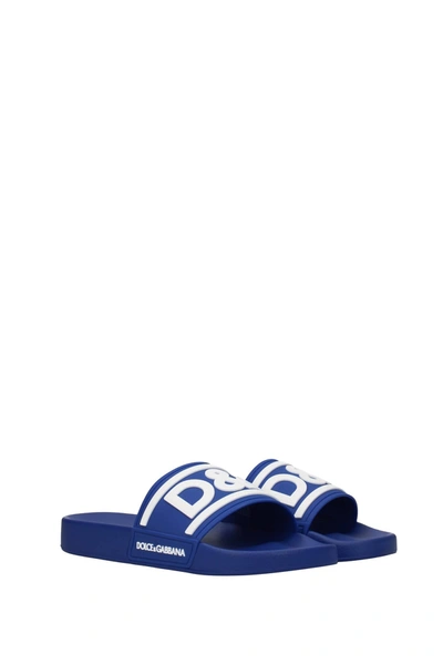 Shop Dolce & Gabbana Slippers And Clogs Rubber Blue White