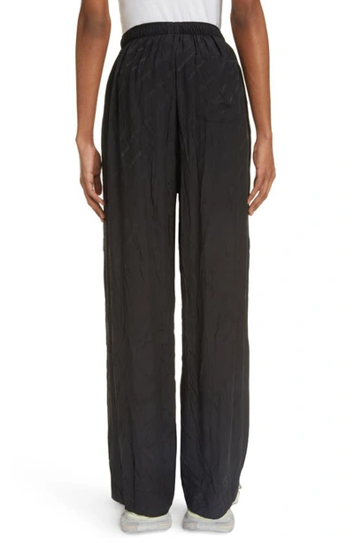 Shop Balenciaga Logo Jacquard Wide Leg Silk Pajama Pants In Black