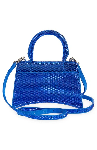 Balenciaga Extra Small Hourglass Crystal Embellished Bag In Electric Blue