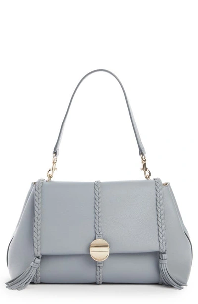 Shop Chloé Medium Penelope Leather Bag In Storm Blue