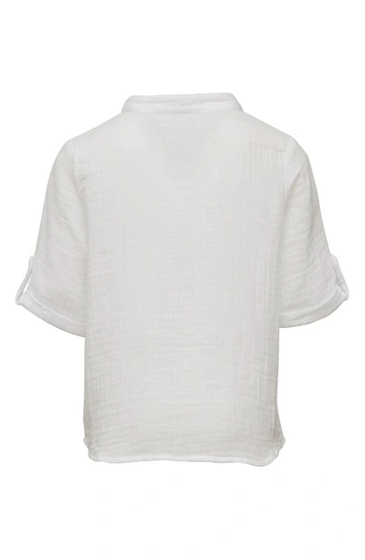 Shop Snapper Rock Kids' Frankie Cotton Gauze Shirt In White