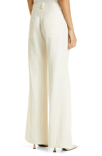 Shop Twp The Howard Flat Front Flare Pants In Bone