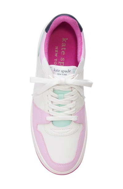 Shop Kate Spade Bolt Colorblock Sneaker In Opt Wht/ Violet Blush