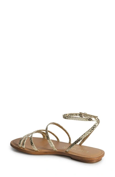 Shop Kate Spade New York Cove Metallic Snakeskin Embossed Sandal In Pale Gold