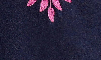 Shop Nic + Zoe Retreat Embroidered Sleeveless Dress In Indigo Multi