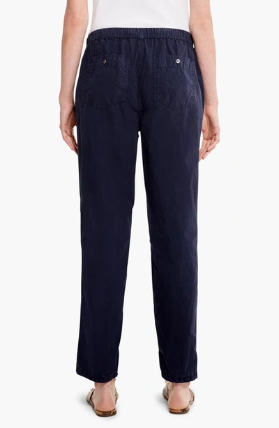 Nic + Zoe Relaxed Cotton Poplin Drawstring Pants In Dark Indigo