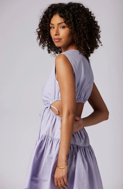 Shop Joie Bea Cutout Tiered Cotton Dress In Wisteria