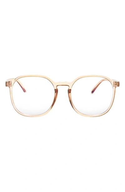 Shop Fifth & Ninth 55mm Ruby Round Blue Light Blocking Glasses In Tan/ Clear
