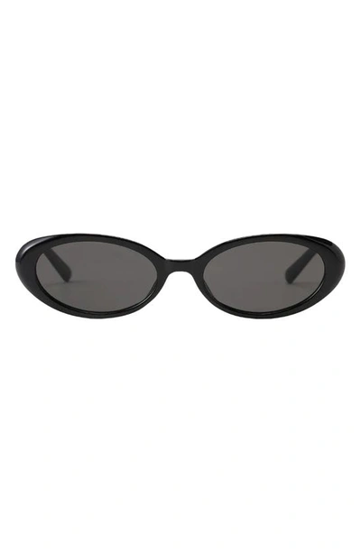 Shop Fifth & Ninth Taya 53mm Polarized Oval Sunglasses In Black/ Black