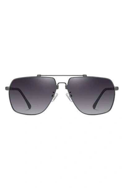 Shop Fifth & Ninth East 62mm Polarized Aviator Sunglasses In Black/ Black