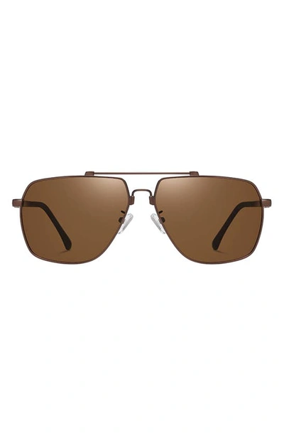 Shop Fifth & Ninth East 62mm Polarized Aviator Sunglasses In Brown/ Brown