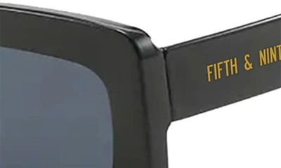 Shop Fifth & Ninth River 51mm Polarized Rectangular Sunglasses In Black/ Black