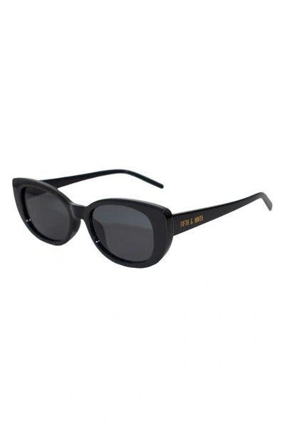Shop Fifth & Ninth Dolly 68mm Oversize Polarized Oval Sunglasses In Black/ Black
