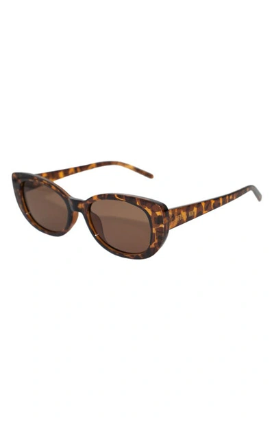 Fifth & Ninth Dolly 68mm Oversize Polarized Oval Sunglasses In Torte/ Brown