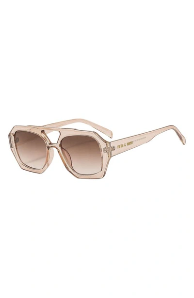 Shop Fifth & Ninth Ryder 57mm Polarized Aviator Sunglasses In Tan/ Tan