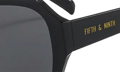 Shop Fifth & Ninth Ryder 57mm Polarized Aviator Sunglasses In Black/ Black