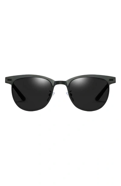 Shop Fifth & Ninth Knox 51mm Polarized Round Sunglasses In Black/ Black