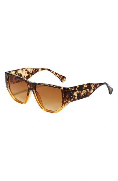 Shop Fifth & Ninth Ash 56mm Polarized Geometric Sunglasses In Torte/ Brown