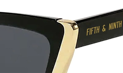 Shop Fifth & Ninth Vida 51mm Polarized Cat Eye Sunglasses In Black/ Black