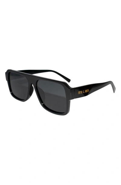 Shop Fifth & Ninth Lennon 68mm Polarized Square Sunglasses In Black/ Black