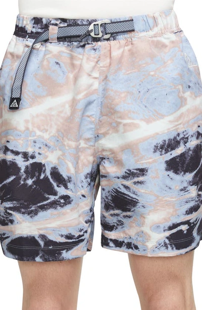 Shop Nike Acg Water Repellent Trail Shorts In Pink Oxford/ Gridiron