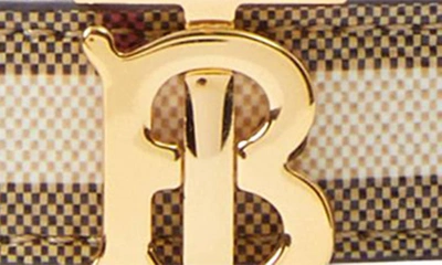 Shop Burberry Check Belt In Vcheck / L Gold