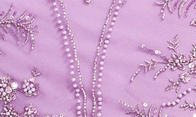 Shop Dress The Population Hazel Beaded Long Sleeve Minidress In Lavender Multi