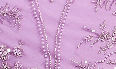 Dress The Population Hazel Beaded Long Sleeve Minidress In Lavender Multi