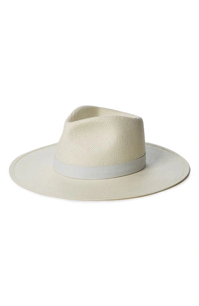 Shop Janessa Leone Packable Straw Fedora In Bleach