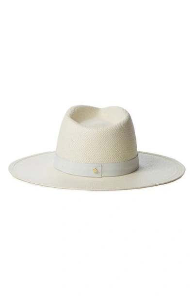 Shop Janessa Leone Packable Straw Fedora In Bleach