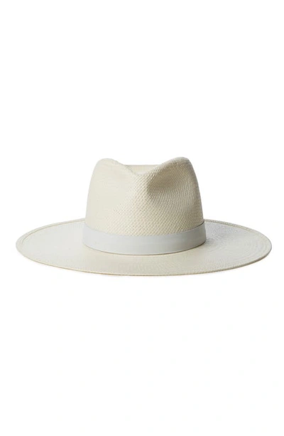 Shop Janessa Leone Packable Straw Fedora In Bleach