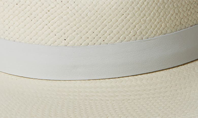 Shop Janessa Leone Packable Straw Fedora In Bleach