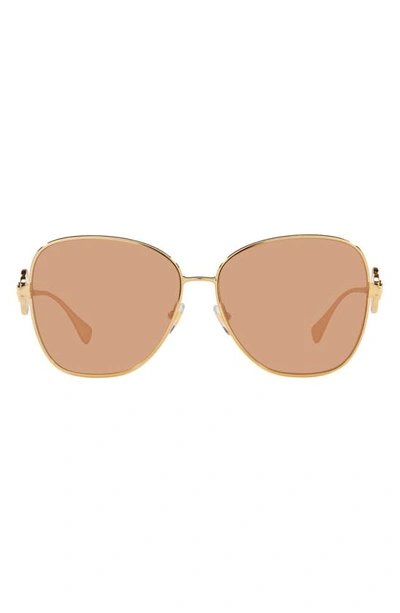 Shop Versace 60mm Butterfly Sunglasses In Gold