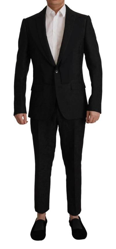 Shop Dolce & Gabbana Black Polyester Formal 2 Piece Martini Men's Suit