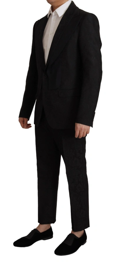 Shop Dolce & Gabbana Black Polyester Formal 2 Piece Martini Men's Suit