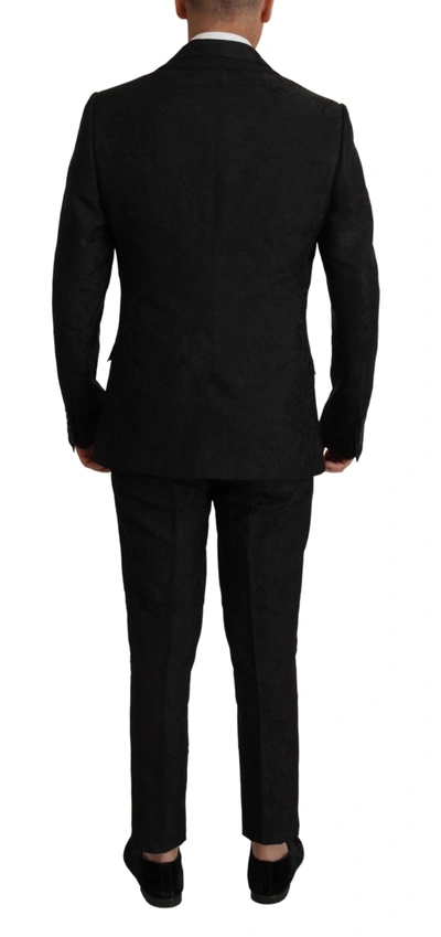 Shop Dolce & Gabbana Black Polyester Formal 2 Piece Martini Men's Suit