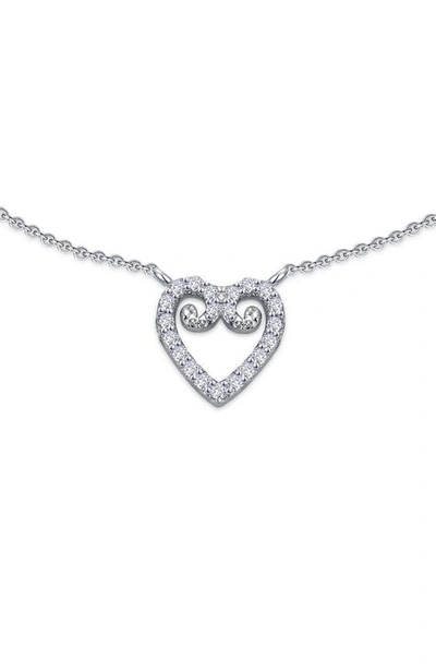 Shop Lafonn Simulated Diamond Mini Open Heart Anklet In Silver