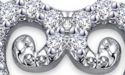 Shop Lafonn Simulated Diamond Mini Open Heart Anklet In Silver