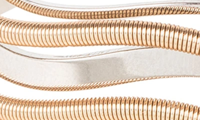 Shop Saachi Two-tone Wavy Cuff Bracelet In Gold