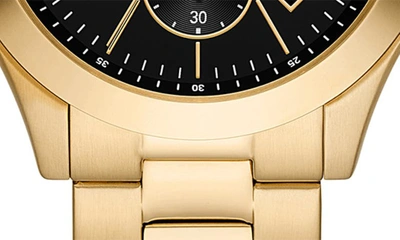 Shop Michael Kors Slim Runway Chronograph Bracelet Watch & Card Case, 44mm In Gold - Black